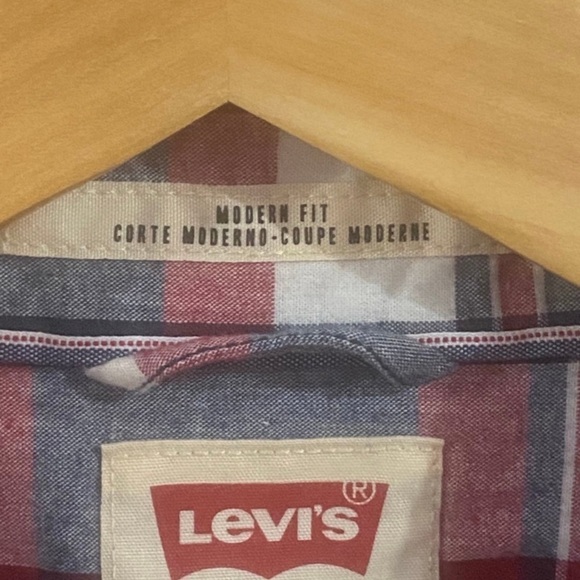 Levi’s Men’s XL Modern Fit Pearl Snap Long Sleeve Plaid Shirt - Picture 6 of 8